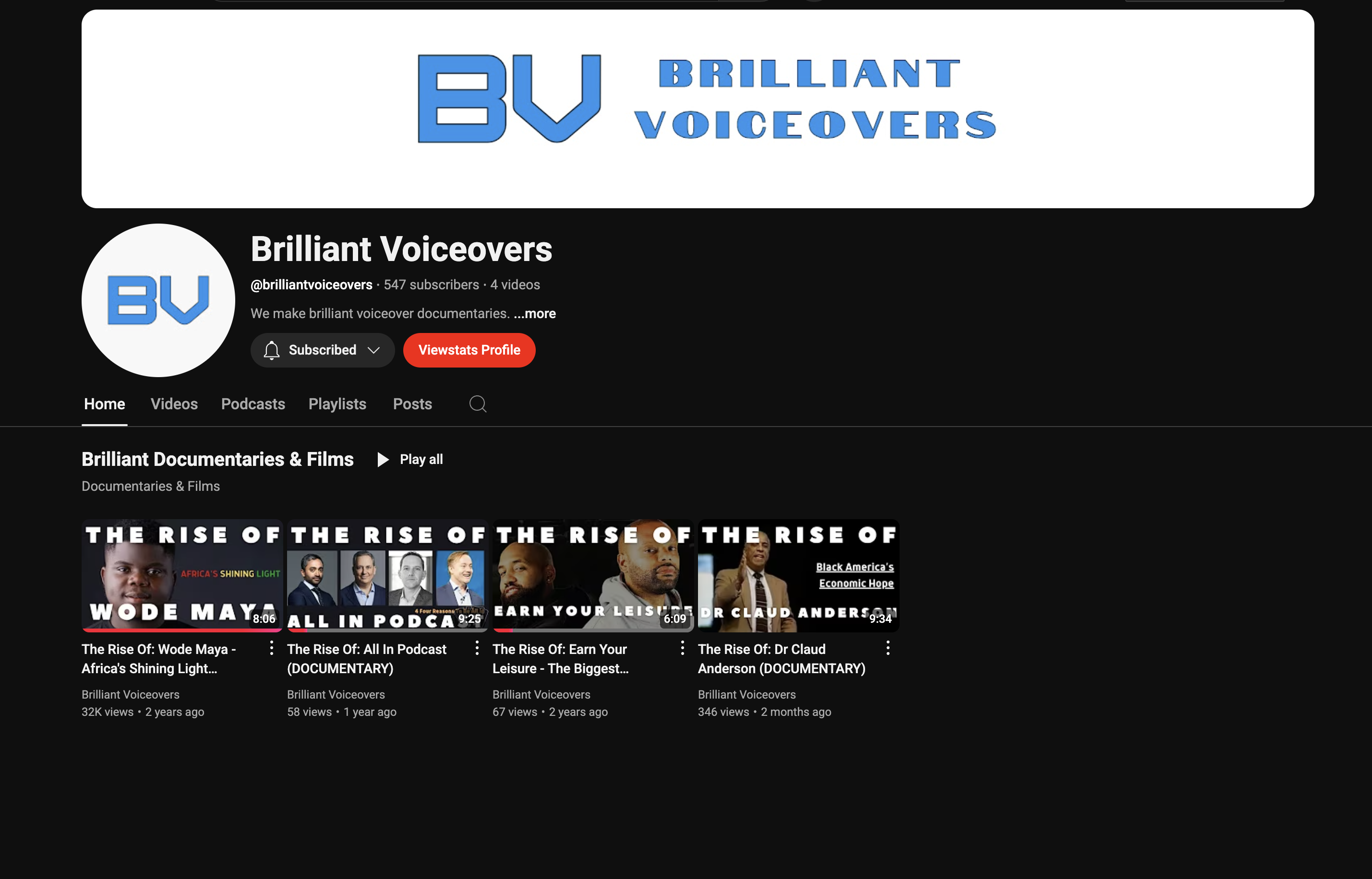 Brilliant Voiceovers YouTube